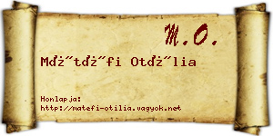Mátéfi Otília névjegykártya